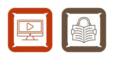 Video Lesson and Reading Icon vector