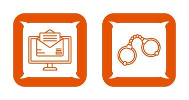 Mail and Handcuffs Icon vector