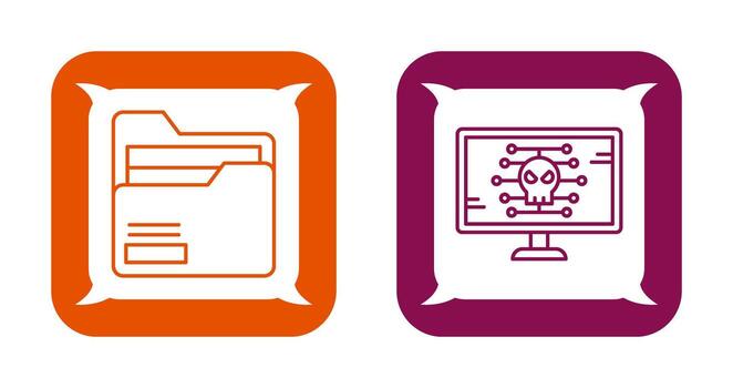 Folder and Malware Icon vector