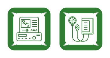 electrocardiograma y sangre presión calibre icono vector