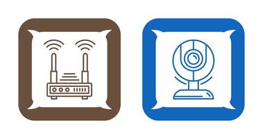 Router and Web Cam Icon vector