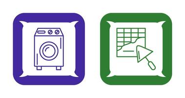 Washing Machine and Plastering Icon vector