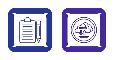 clipboard and cloud data  Icon vector