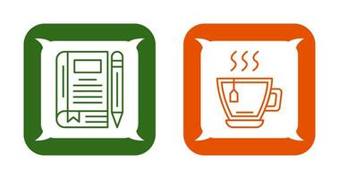 Tea and Diary Icon vector