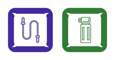 Jumping Rope and Thermos Icon vector