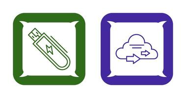 Usb and Cloud  Icon vector