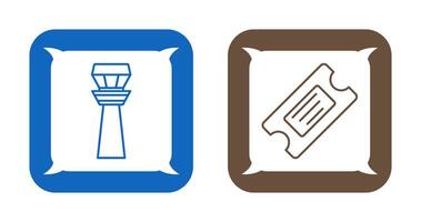 Control Tower and Ticket Icon vector