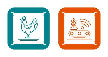 Poultry and Conveyor Icon vector