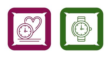 Love and Wrist Watch Icon vector