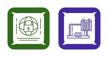 Internet Security and Calendar Icon vector