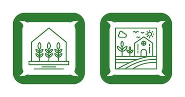 granja casa y naturaleza icono vector