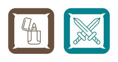 Lighter and Sword Icon vector