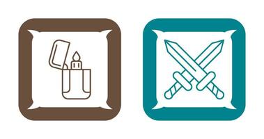 Lighter and Sword Icon vector