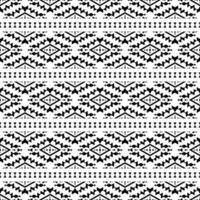 Seamless ethnic stripe pattern in Native American style. Abstract geometric motif with Aztec and Navajo tribal. Black and white colors. Design for fabric, textile, ornament, printing, interior, rug. vector