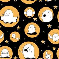 Halloween ghost character pattern background Vector