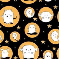 Halloween ghost character pattern background Vector