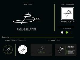 Floral BX Signature Letter Logo, Initial Bx Logo Icon and Branding For Business vector