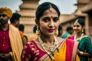 a woman in traditional indian attire. AI-Generated photo