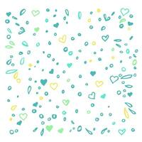 a colorful pattern with hearts and water drops vector