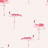 a pink flamingo pattern with polka dots vector