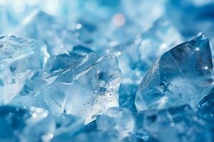 Close up view of intricate ice crystals background with empty space for text photo