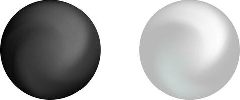 Black and white tridimensional ball design element vector