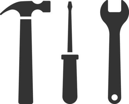Tools vector wrench icon. Spanner logo design element. Key tool isolated on white background.
