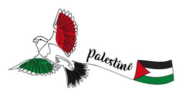 gratis Palestina bandera diseño. estar con Palestina. No guerra firmar con volador pájaro como un símbolo de libertad vector