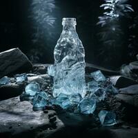 freezing ice bottle photo