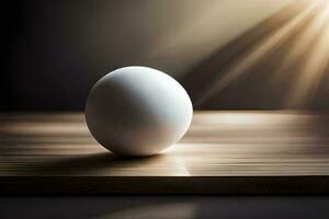 egg on a table, light, white, hd wallpaper. AI-Generated photo