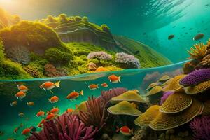 the ocean is full of colorful coral and fish. AI-Generated photo