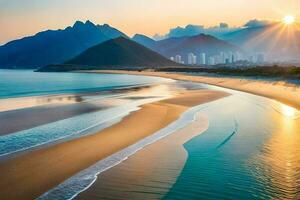 el playa en rio Delaware janeiro, Brasil. generado por ai foto