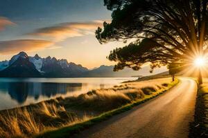 el la carretera a paraíso. generado por ai foto