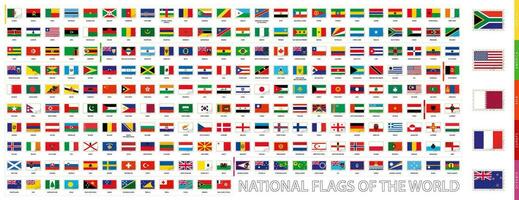 Postage Flag Set, national Flags of the World. vector