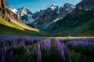 the lupine fields of the atacama desert. AI-Generated photo