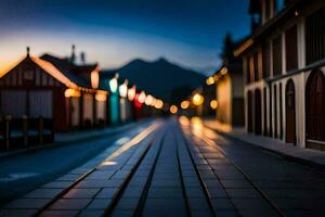 a long exposure photo of a street at night. AI-Generated