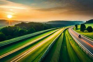 foto fondo de pantalla camino, el sol, camino, el camino, el camino, el camino, el. generado por ai