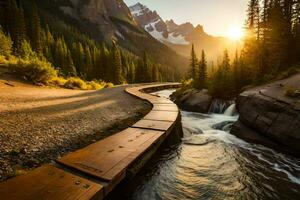 photograph - sunset at the banff national park by james kennedy. AI-Generated photo
