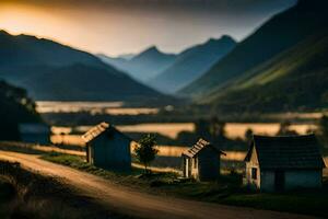 photo wallpaper the sky, mountains, road, house, road, road, road, road,. AI-Generated