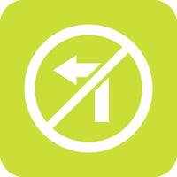 No turn left Vector Icon Design Illustration