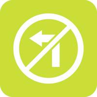 No turn left Vector Icon Design Illustration