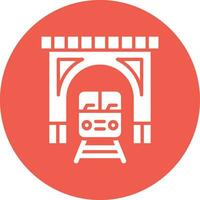 ilustración de diseño de icono de vector de túnel de tren