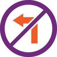 No turn left Vector Icon Design Illustration