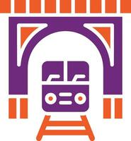 ilustración de diseño de icono de vector de túnel de tren