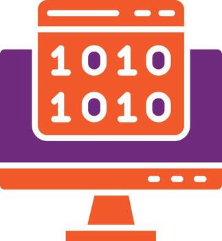 Ilustración de diseño de icono de vector de código binario
