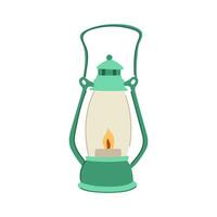 ancient kerosene lamp cartoon vector illustration