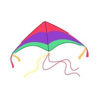 fly kite cartoon vector illustration