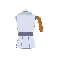 morning moka pot coffee cartoon vector illustration