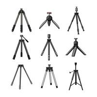 tripod camera set cartoon vector illustration