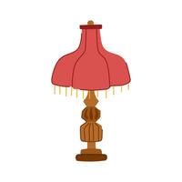 light vintage table lamp cartoon vector illustration
